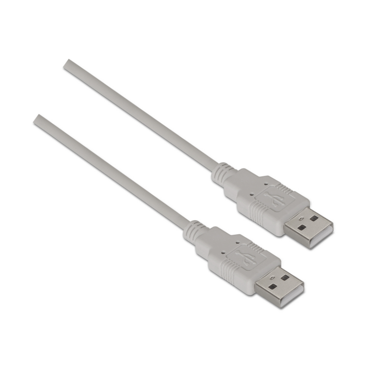 AISENS A101-0022 Cable USB 2.0 de 2 metros, con conector USB A beige