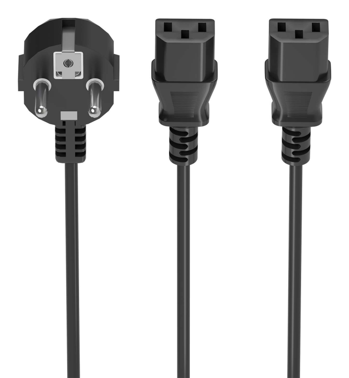 AISENS A132-0865 cable de transmisión 3 m CEE7/7 Acoplador C13 2 x