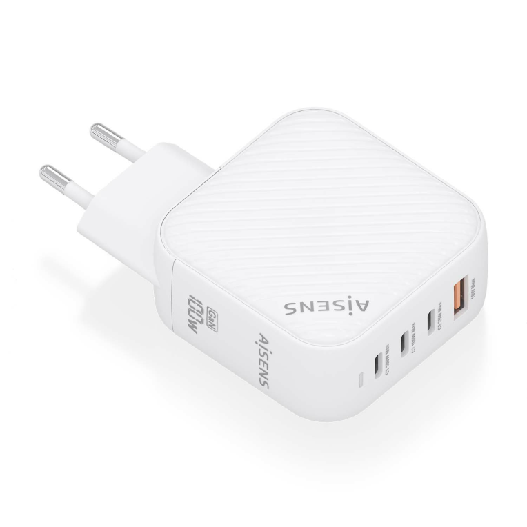 AISENS ASCH-100W4P028-W Cargador Universal de Dispositivo Móvil con Carga Rápida para Uso en Interior