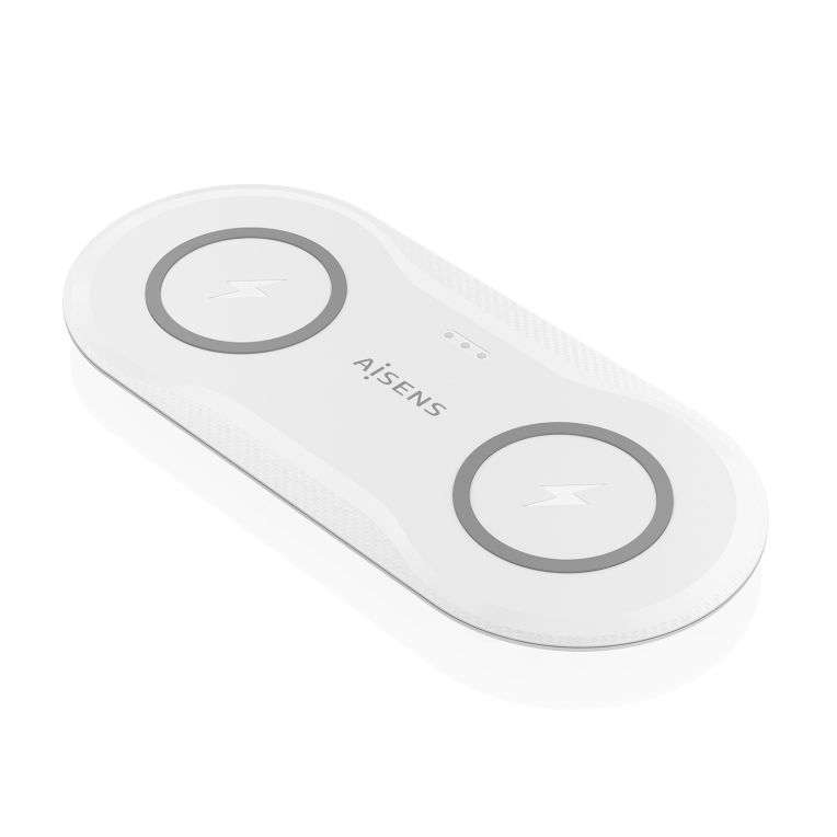 AISENS ASCH-15W2WC059-W Cargador Inalámbrico para Auriculares y Smartphone de Interior