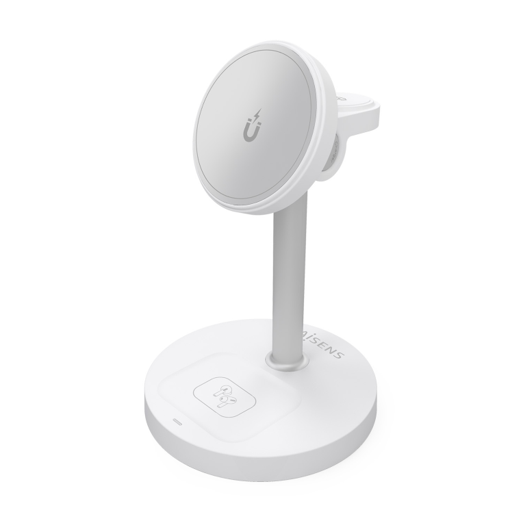 AISENS ASCH-15W3WC065-W cargador de dispositivo móvil Auriculares, Smartphone, Reloj inteligente Cargador inalámbrico Interior