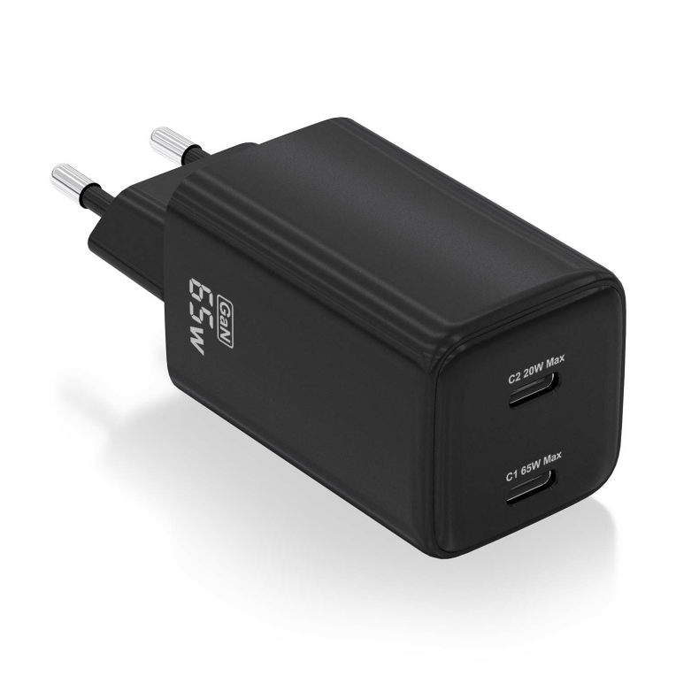AISENS ASCH-65W2P040-BK cargador de dispositivo móvil Universal Corriente alterna Carga rápida Interior