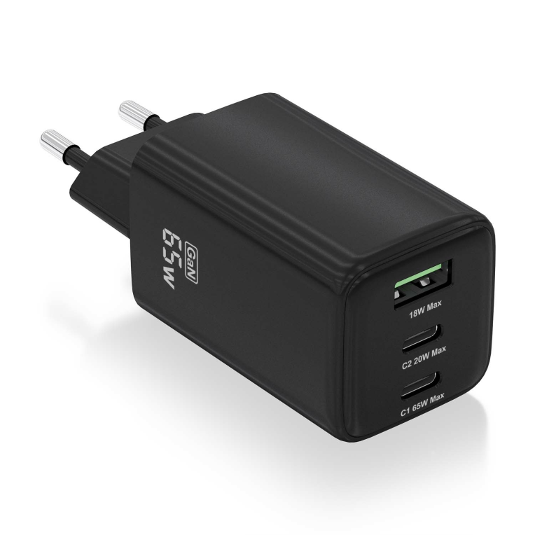 AISENS ASCH-65W3P042-BK cargador de dispositivo móvil Universal Corriente alterna Carga rápida Interior