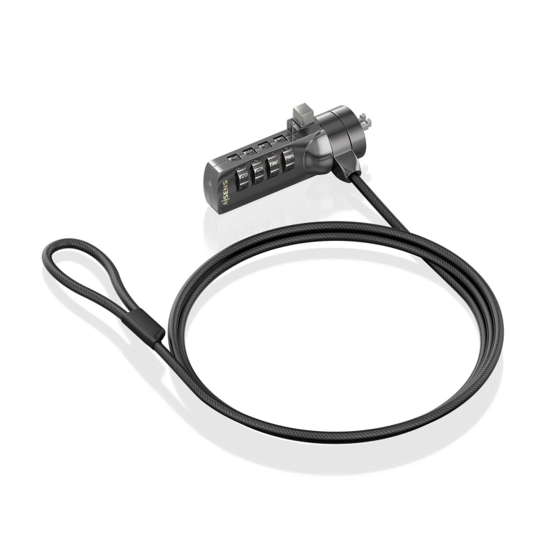 AISENS ASLK-D40N03-BK cable antirrobo Negro 1,5 m