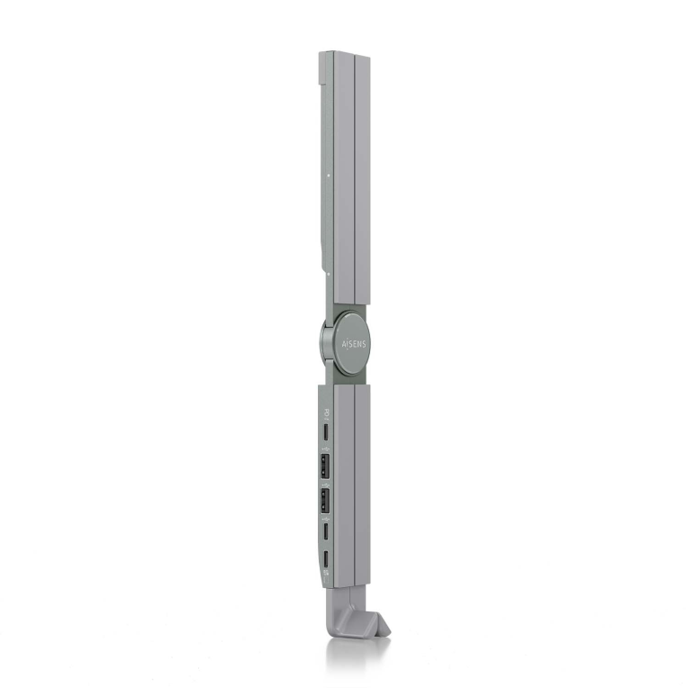 AISENS Soporte de Sobremesa Ajustable Para Portail / Tablet Con USB-C Docking 4 en 1, Gris