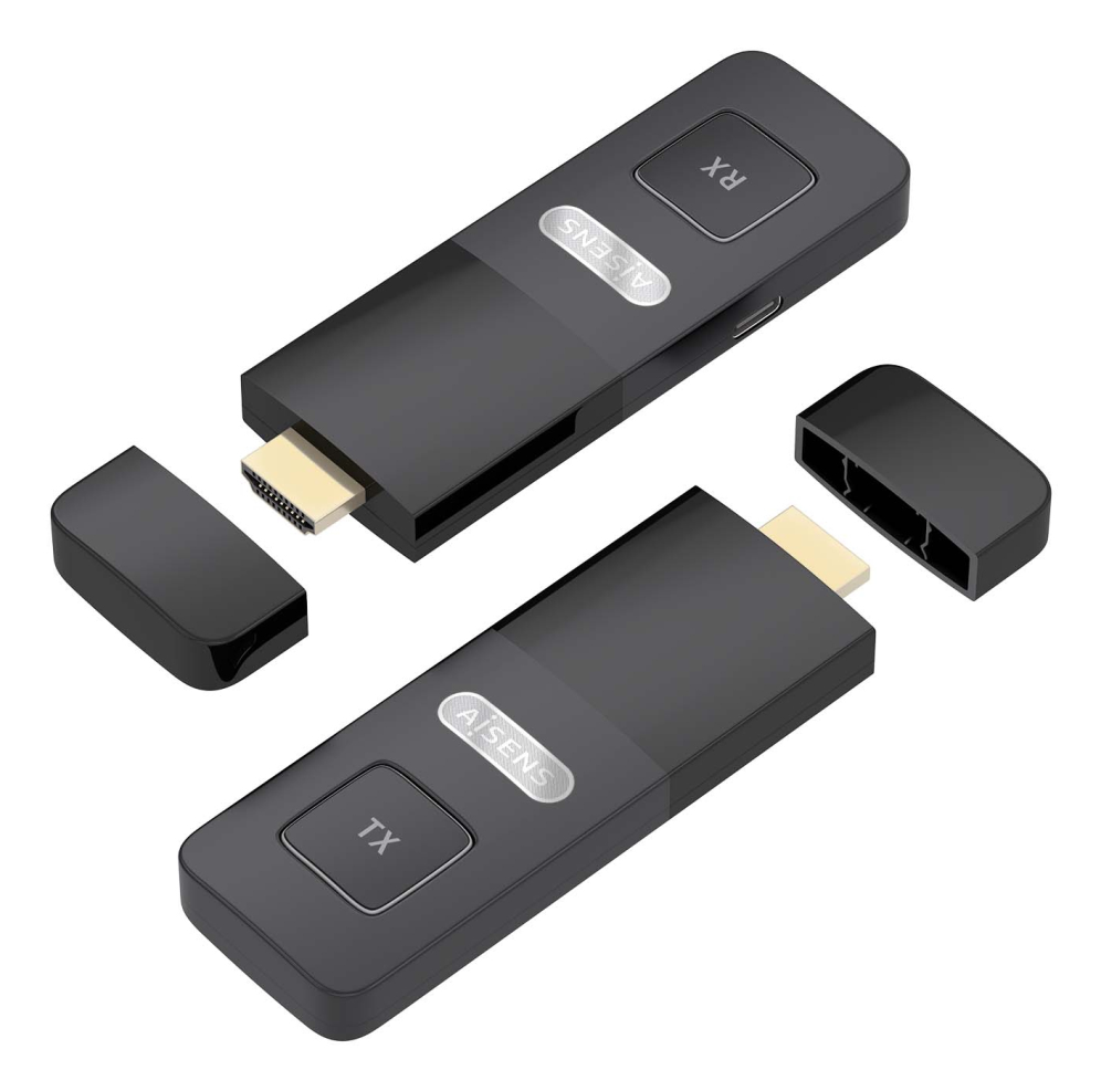 AISENS ASWL-H2K30M001-BK extensor audio/video Transmisor y receptor de señales AV