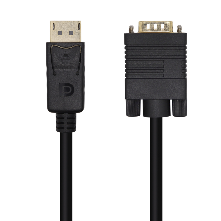 AISENS Cable Conversor DisplayPort a VGA 3m Negro - Adaptador DP a VGA de Alta Calidad
