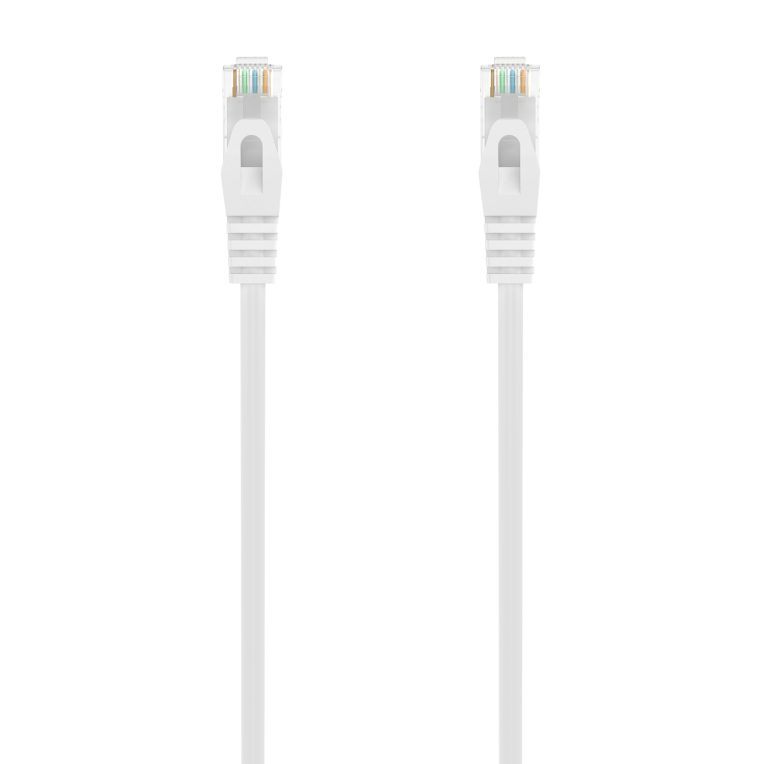 AISENS Cable de Red Latiguillo RJ45 LSZH Cat.6A 500 Mhz UTP AWG24, Blanco, 2.0M