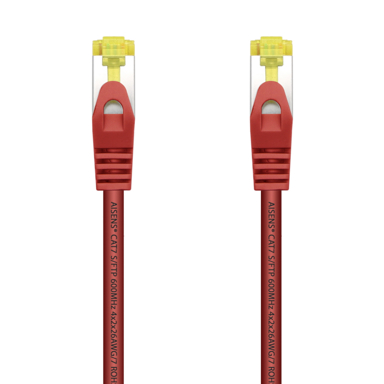 AISENS Cable De Red Latiguillo RJ45 LSZH Cat.7 600 MHz S/FTP PIMF AWG26, Rojo, 2.0 m