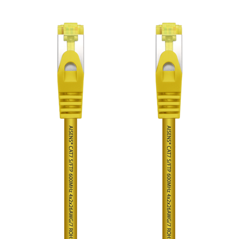 AISENS Cable De Red Latiguillo RJ45 LSZH Cat.7 600 MHz S/FTP PIMF AWG26, Amarillo, 0.5 m