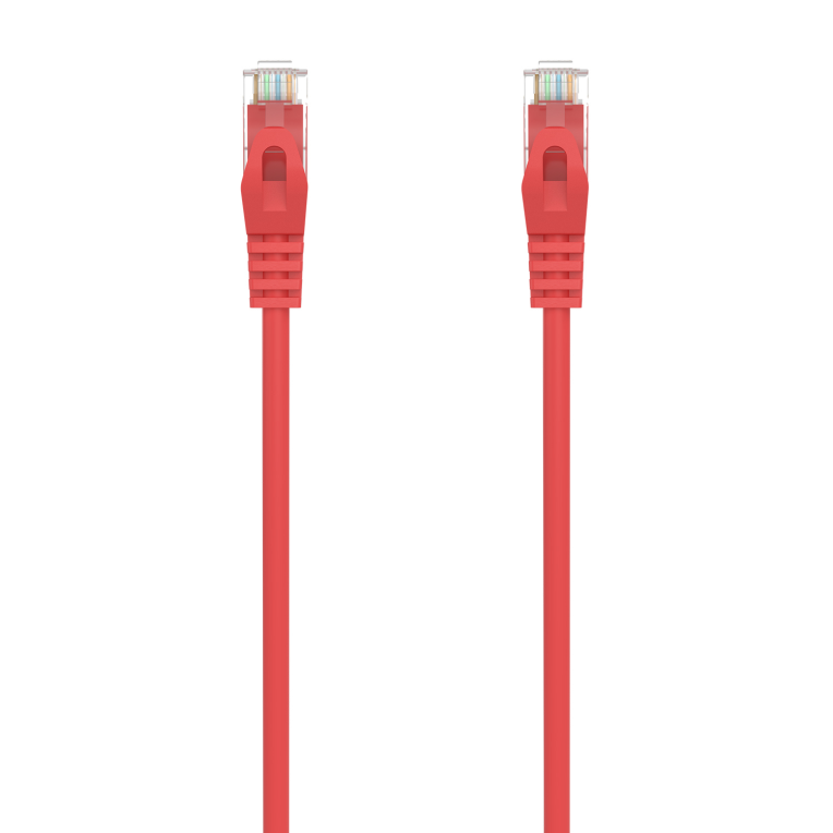 AISENS Cable de Red Latiguillo RJ45 LSZH Cat.6A 500 Mhz UTP AWG24, Rojo, 0.5M