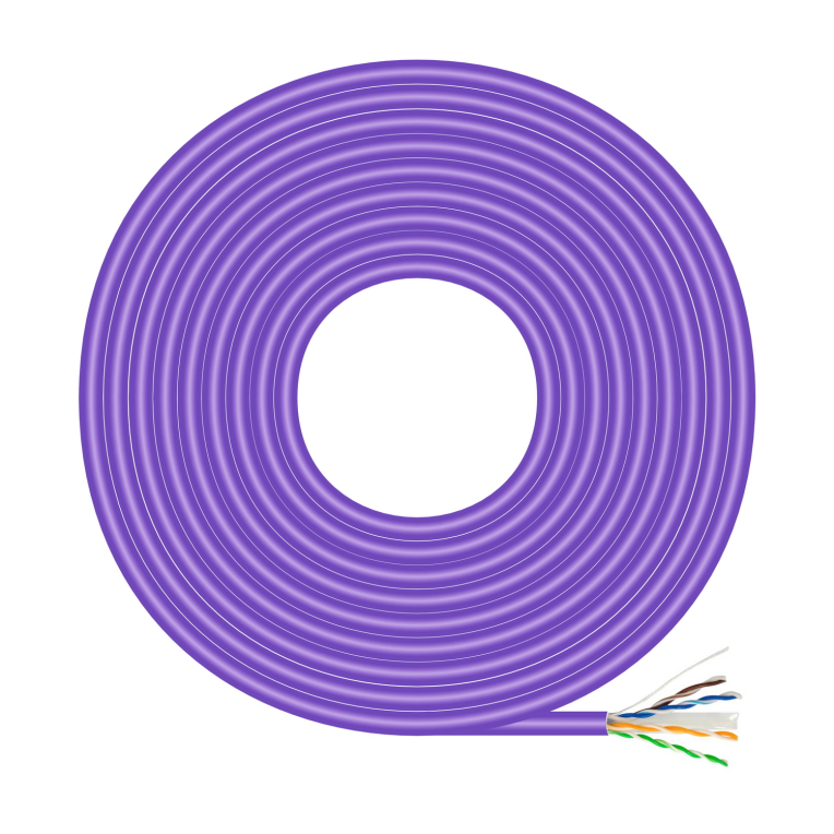 AISENS Cable de Red RJ45 LSZH Cat6 UTP Rigido AWG23 CCA Violeta 500M