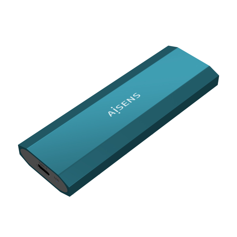 AISENS Caja Externa M.2 SATA/NVMe ASM2-019BLU USB 3.1 Gen2 Azul – Alta Velocidad y Compatibilidad
