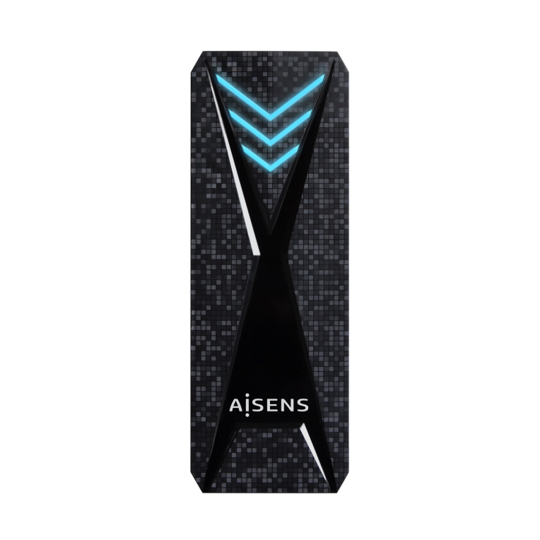AISENS Caja Externa M.2 NVMe RGB USB 3.2 Gen2 Negra para Gaming