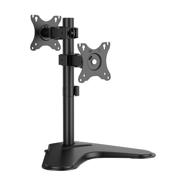AISENS Soporte de Mesa Eco Inclinable y Rotable para 2 Monitores de 17"-32" Negro