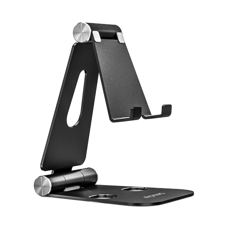 AISENS Soporte De Sobremesa XL Ajustable Para Móvil y Tablet Negro - 2 Pivotes