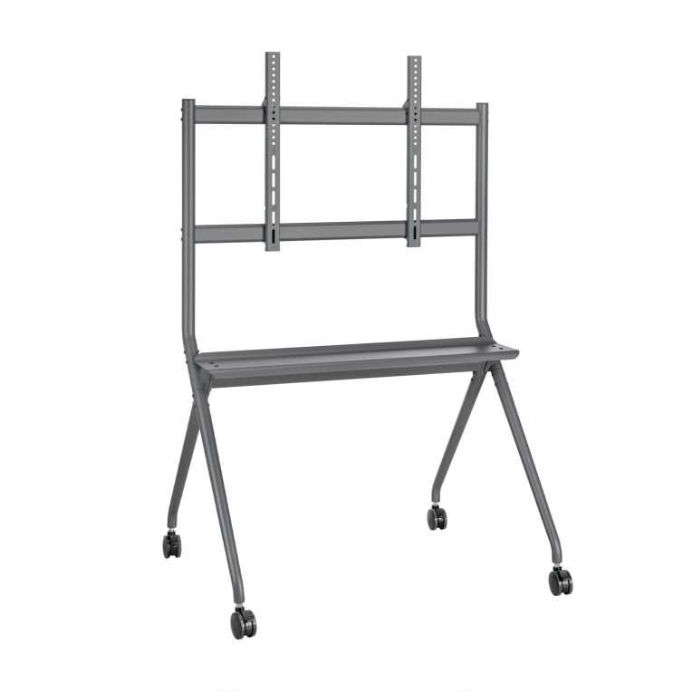 AISENS Soporte De Suelo Pro Con Rueda para Pantallas Interactivas y TV 50-86" 120kg Negro
