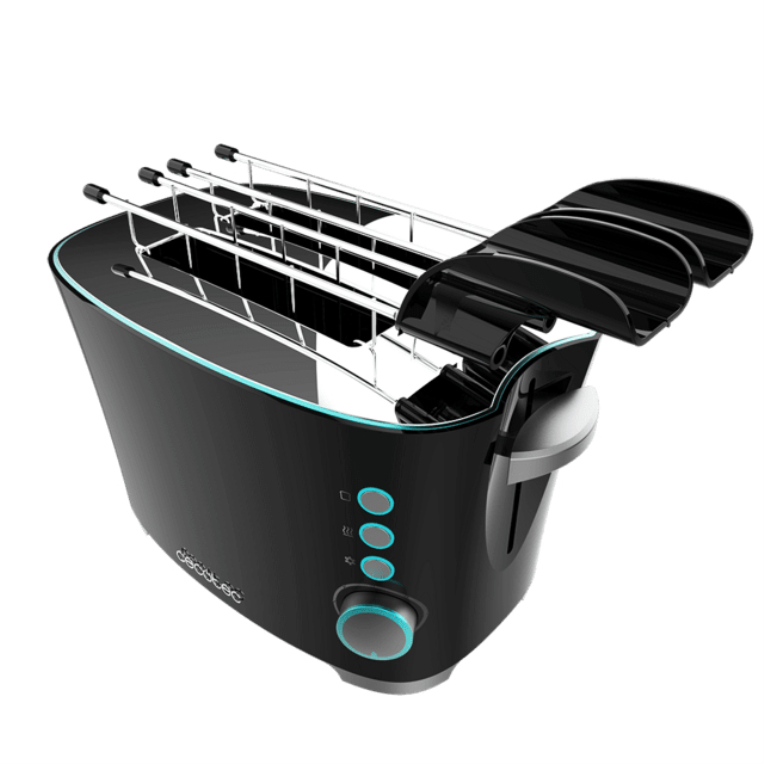 Tostadora Cecotec 02184 para 2 Rebanadas 650W Negro y Acero Inoxidable