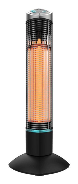Cecotec ReadyWarm 1000 Power Tower Negro - Calefactor Eléctrico Halógeno de 1000 W para Exterior