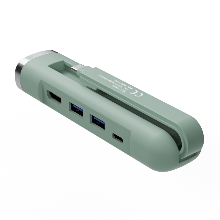Ewent EW1148 base para portátil y replicador de puertos Alámbrico USB 3.2 Gen 1 (3.1 Gen 1) Type-C Verde