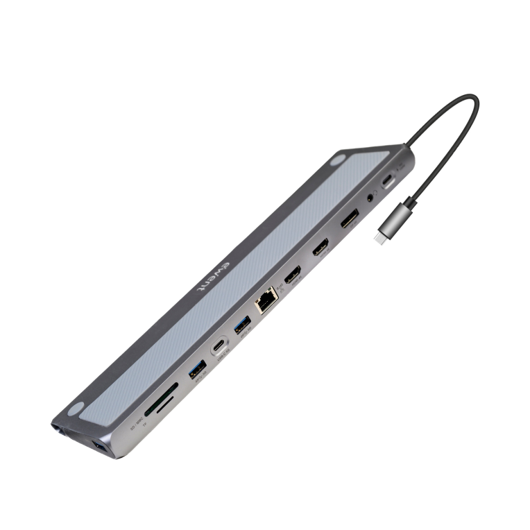 Ewent EW1150 Base para Portátil y Replicador de Puertos USB 3.2 Gen 1 Type-C en Aluminio