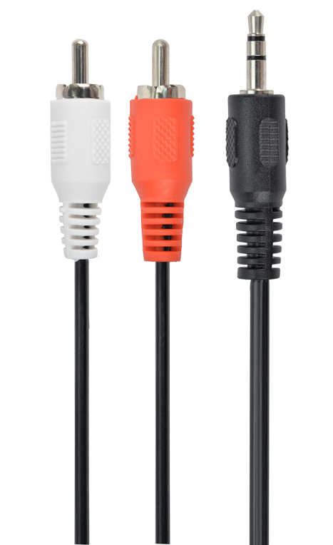 Gembird 2.5m, 3.5mm/2xRCA, M/M cable de audio 2,5 m 3,5mm Negro, Rojo, Blanco