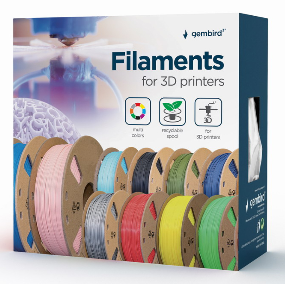 Gembird 3DP-PLA1.75GE-01-W material de impresión 3d Ácido poliláctico (PLA) Blanco 330 g