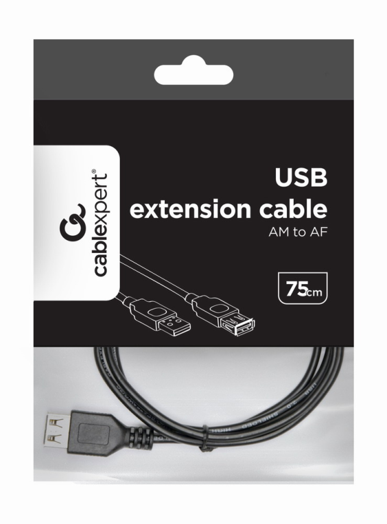 Cable USB 2.0 Gembird CC-USB2-AMAF-75CM/300-BK 0,75 m Negro USB A