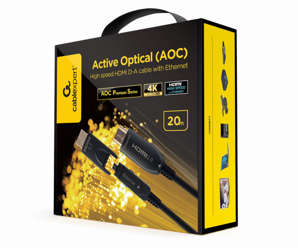 Gembird CCBP-HDMID-AOC-20M cable HDMI HDMI tipo A (Estándar) Negro