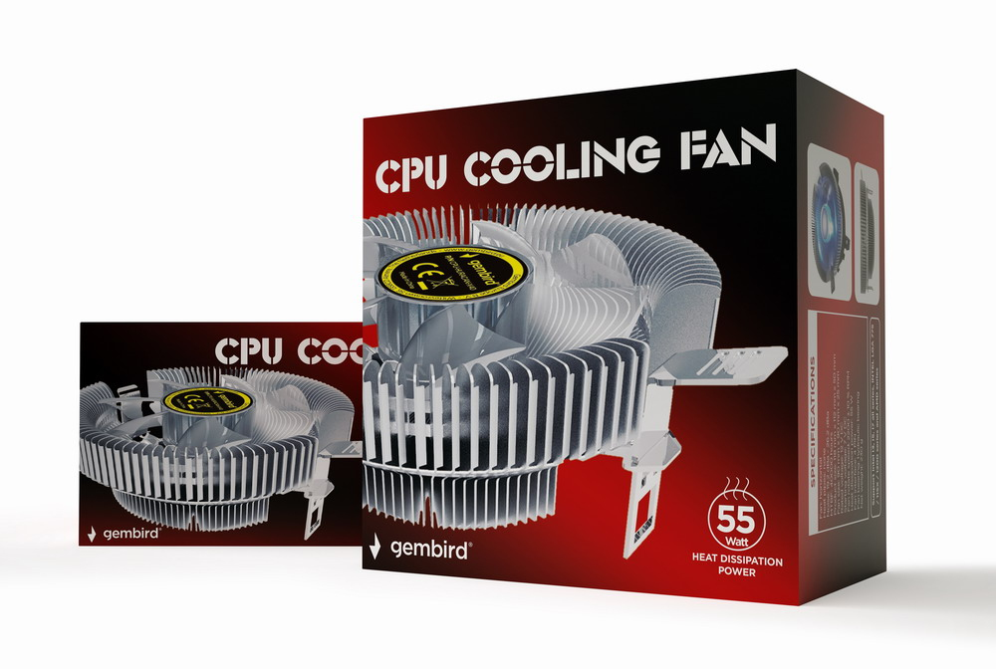 Gembird CPU-HURACAN-X40 sistema de refrigeración para ordenador Procesador Refrigerador de aire 9 cm Transparente
