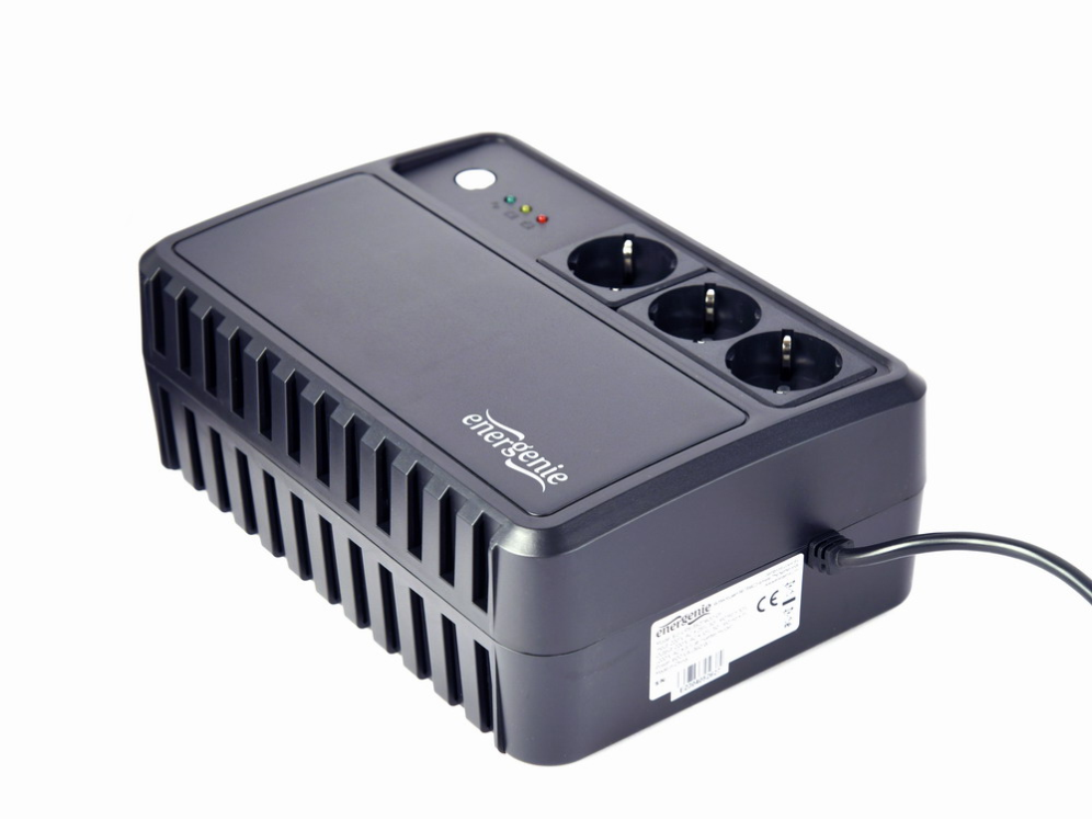 Gembird EG-UPS-3SDT600-01 UPS Línea Interactiva 0,6 kVA con 3 Salidas AC