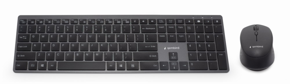 Gembird KBS-ECLIPSE-M500-PT teclado Ratón incluido Universal RF inalámbrico QWERTY Portugués Gris