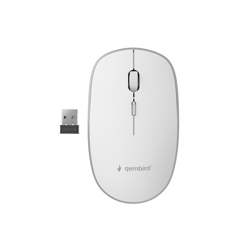 Gembird MUSW-4B-01-W ratón Oficina Ambidextro RF inalámbrico Óptico 1600 DPI