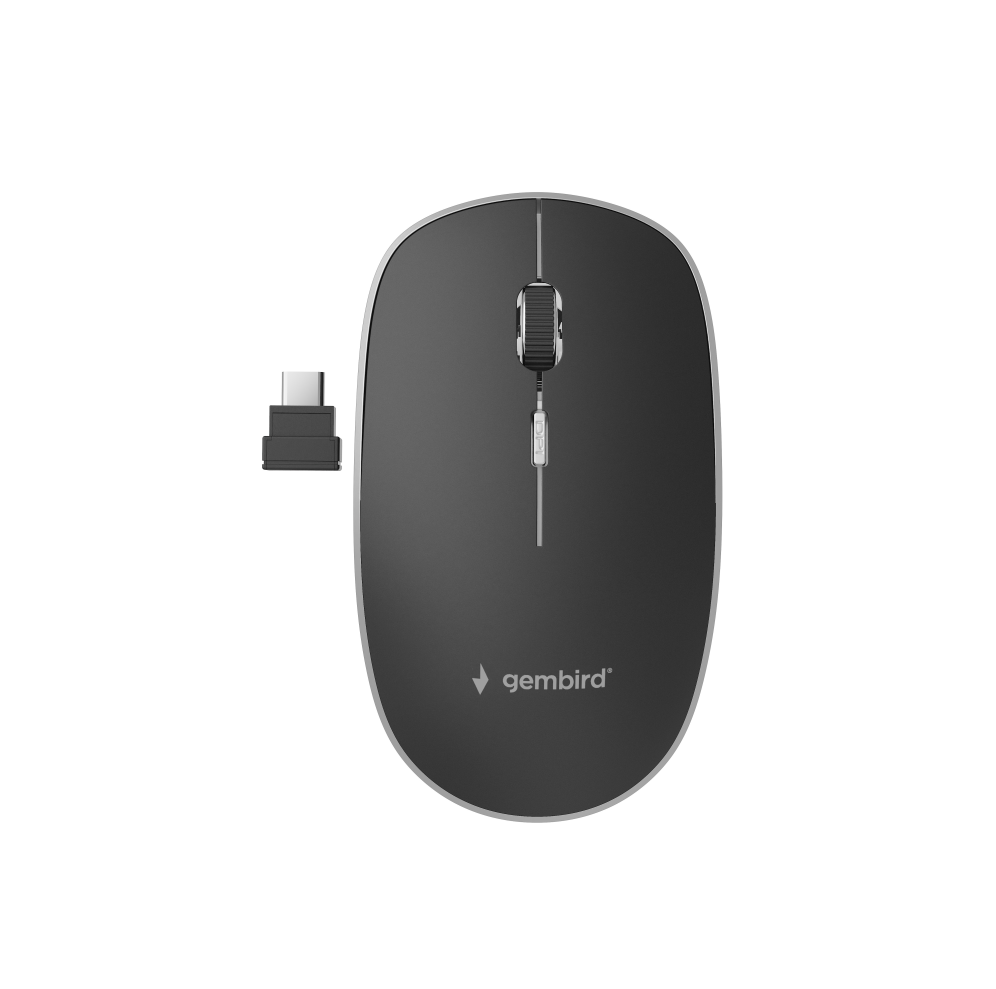 Gembird MUSW-4BSC-01 ratón Ambidextro RF Wireless + USB Type-C Óptico 1600 DPI