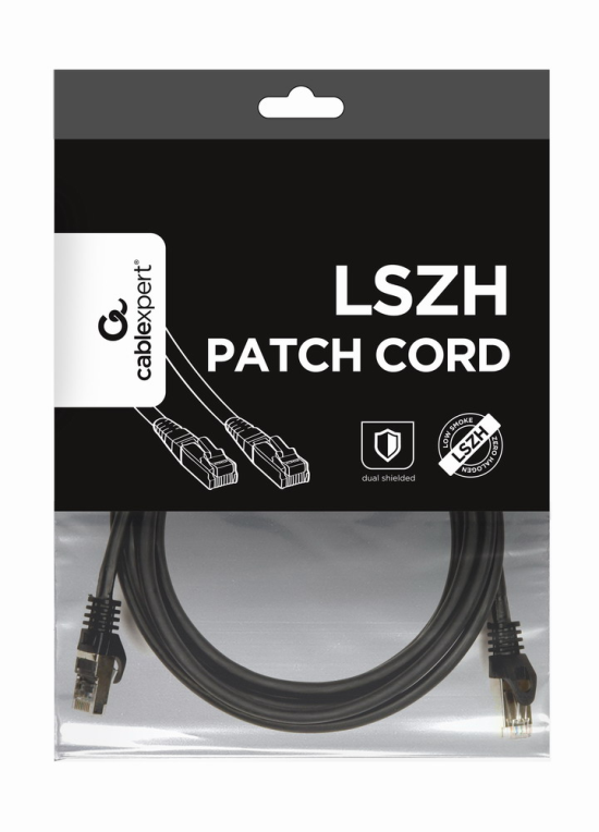 Gembird PP6A-LSZHCU-BK-3M cable de red Negro Cat6a S/FTP (S-STP)