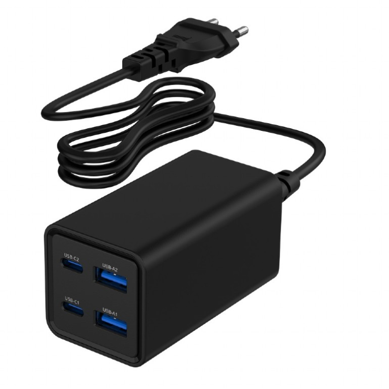 Gembird TA-UC-2A2C-PD65-01-BK cargador de dispositivo móvil Portátil, Smartphone Negro Corriente alterna Carga rápida Interior