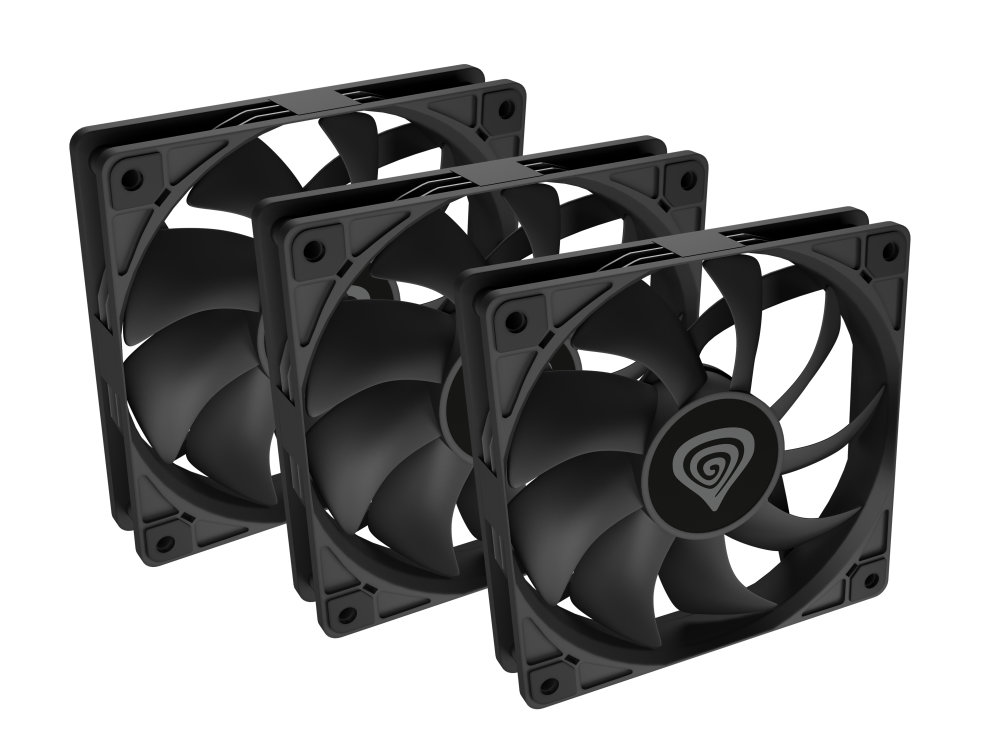 GENESIS Oxal 120 - Set de 3 Ventiladores para Carcasa de Ordenador 12 cm Negro