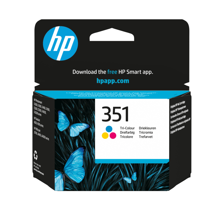 HP Cartucho de tinta original 351 Tri-color para impresoras HP