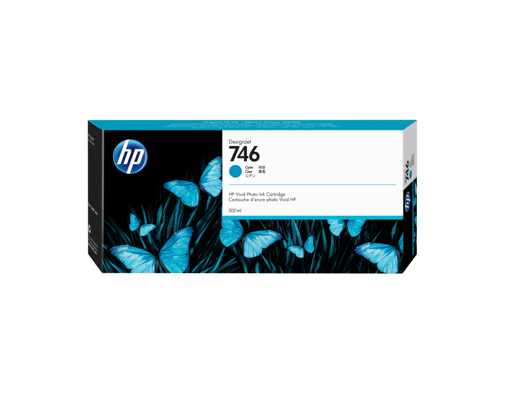 HP Cartucho de tinta cian DesignJet 746 300 ml original y duradero