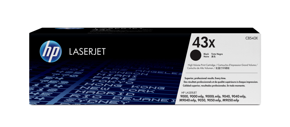 HP Cartucho original de tóner negro de alto rendimiento 43X LaserJet