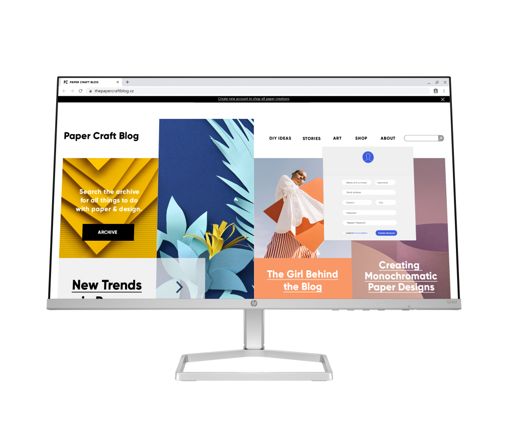 HP Monitor FHD serie 5 de 23,8 pulgadas - 524sf