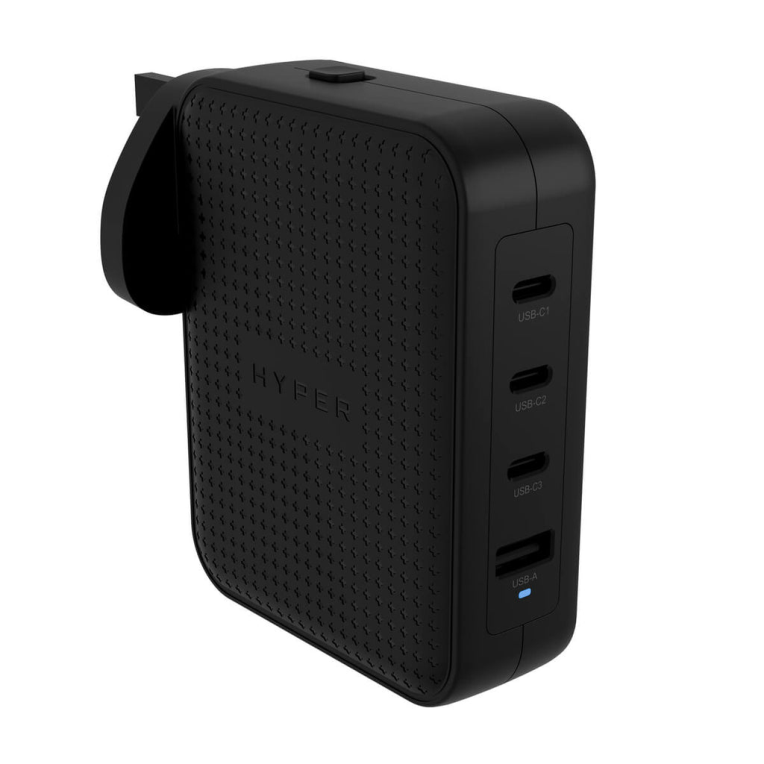 HYPER HJ1001BKWWGL cargador de dispositivo móvil Mando de videoconsola, Teléfono móvil, Netbook, Portátil, Smartphone, Tableta Negro Corriente alterna Carga rápida Interior
