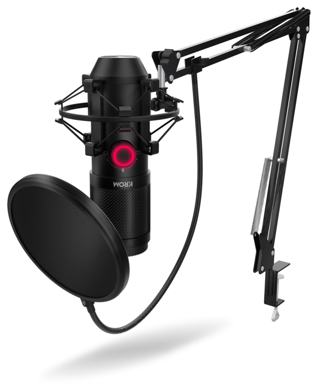 Micrófono para PC Krom Kapsule Negro - Audio Profesional y Calidad Superior
