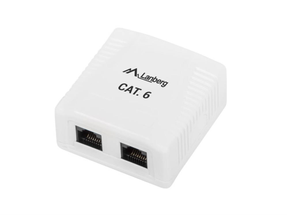 Lanberg OU6-0002-W caja de tomacorriente RJ-45 Blanco