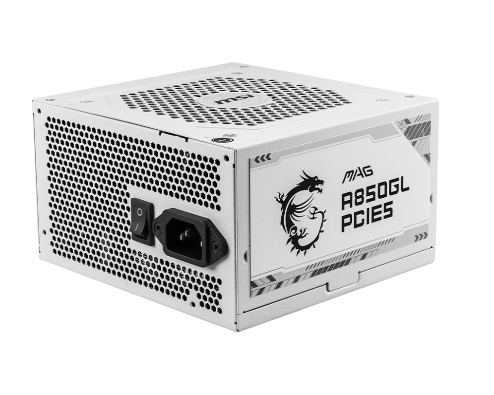 Fuente de alimentación MSI MAG A850GL PCIE5 850W ATX Blanca – Potencia y Estilo para tu PC Gaming