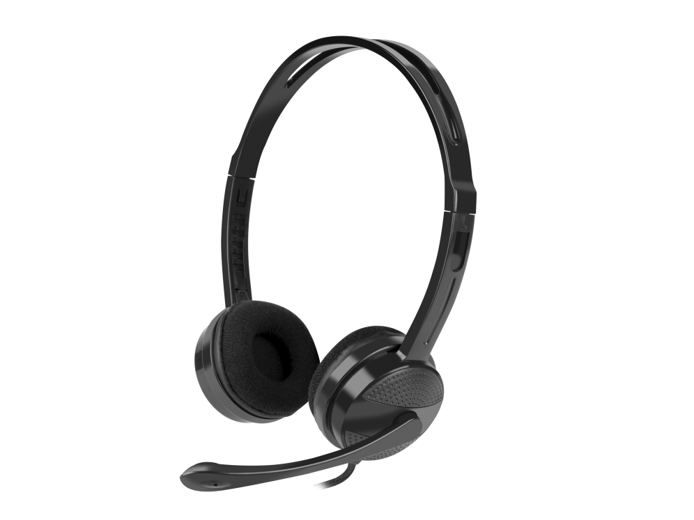 NATEC Canary Auriculares Alámbricos Diadema para Oficina y Call Center en Negro