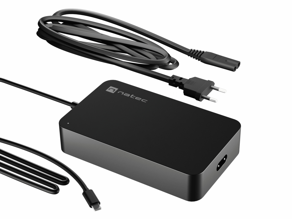 NATEC Grayling adaptador e inversor de corriente Interior 90 W Negro