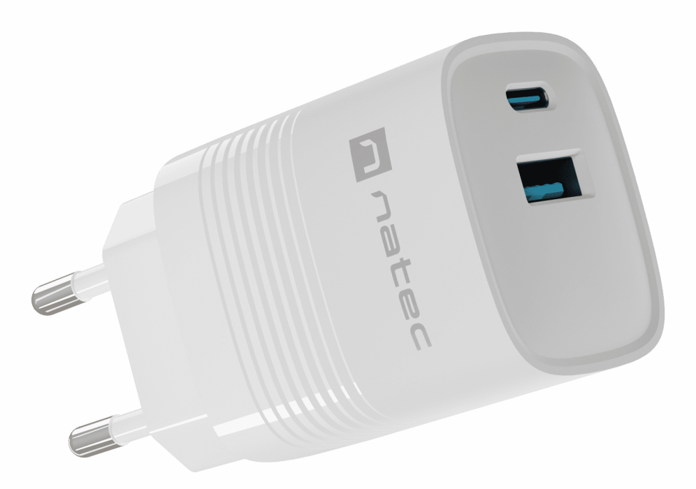 NATEC NUC-2140 cargador de dispositivo móvil Universal Blanco Corriente alterna Carga rápida Interior