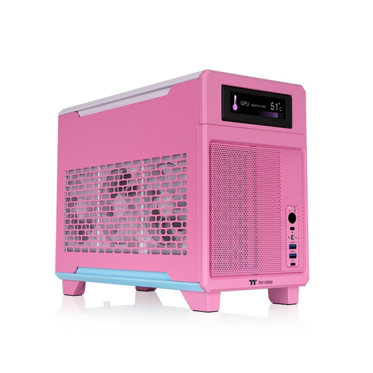 Thermaltake TR100 Mini Tower Rosa - Caja Compacta y Estilizada para PC