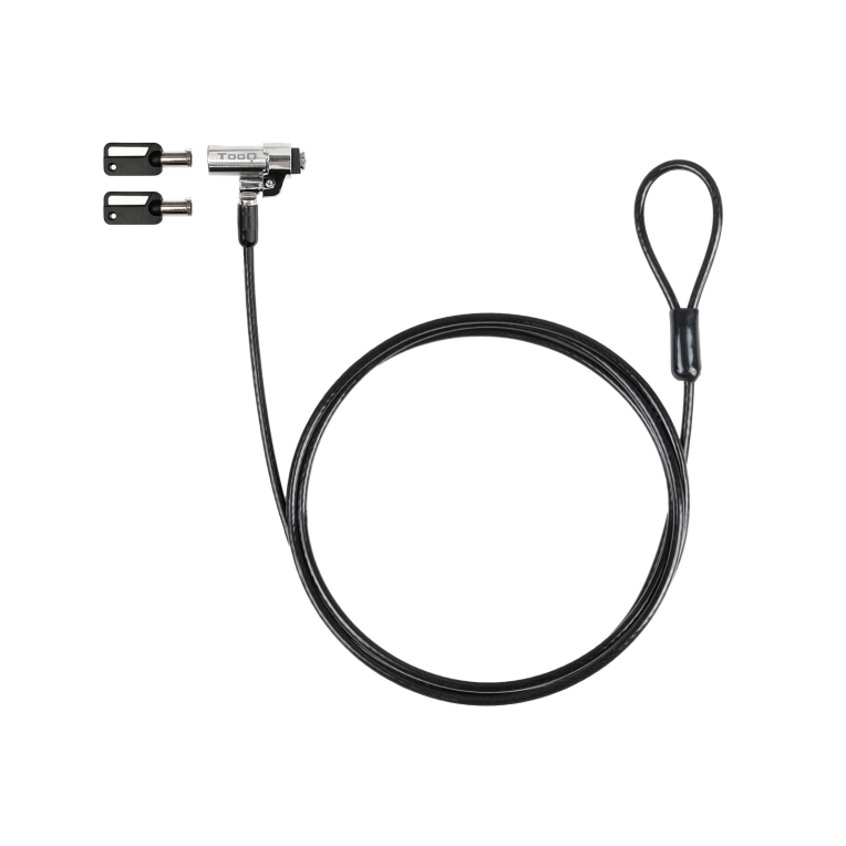 TooQ Cable de Seguridad Tipo NANO con Llave para Portátiles 1.5m Gris Oscuro